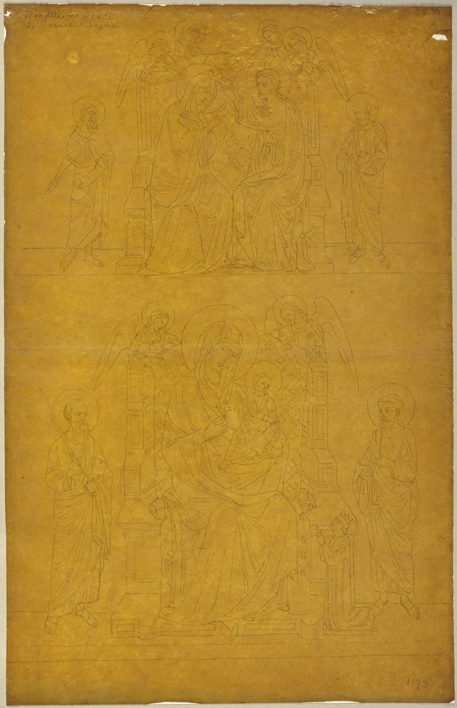 Detailansicht eines Altares von Duccio, Johann Anton Ramboux, nach Duccio di Buoninsegna