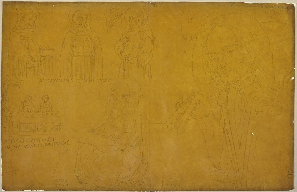 Detailansicht einer Arbeit Duccios (?), Johann Anton Ramboux, nach Duccio di Buoninsegna;   ?