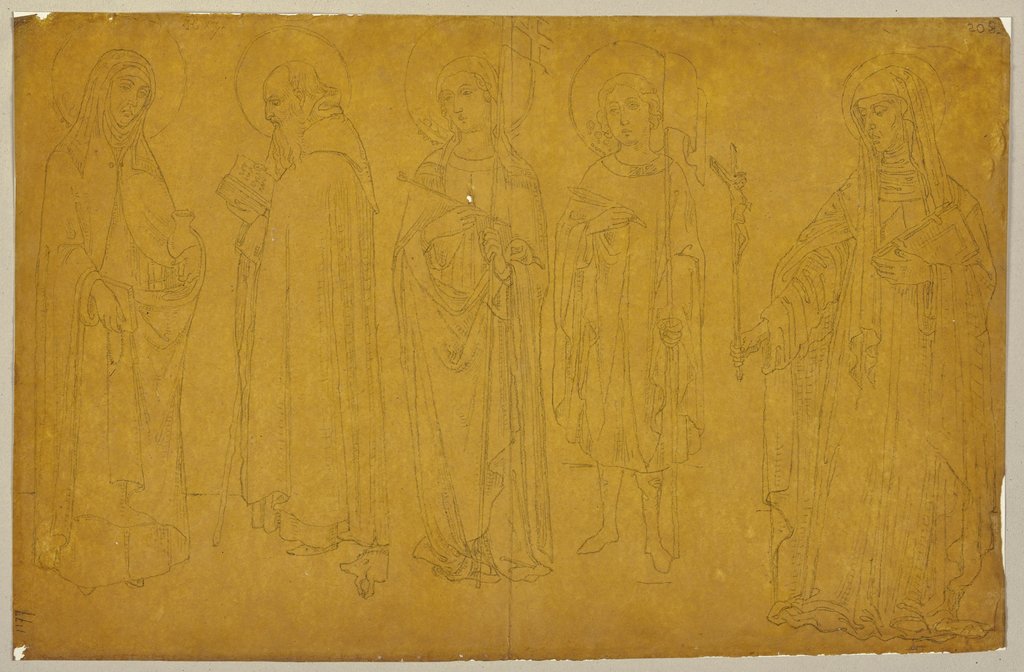 Zwei männliche und drei weibliche Heilige, Johann Anton Ramboux