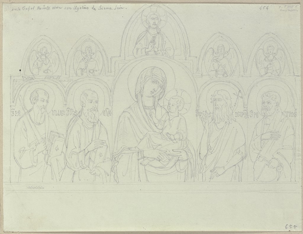 Depiction of saints, Johann Anton Ramboux, after Ugolino di Prete Ilario;   ?