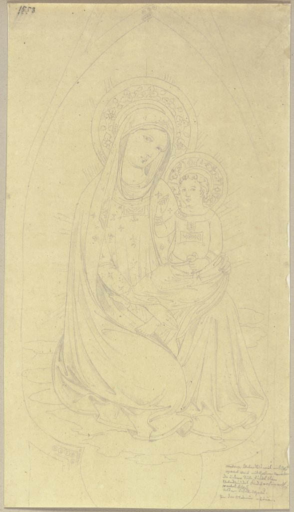 Nach einer Madonnendarstellung von Simone Martini in der Galerie der Akademie zu Siena (?), Johann Anton Ramboux, nach Simone Martini