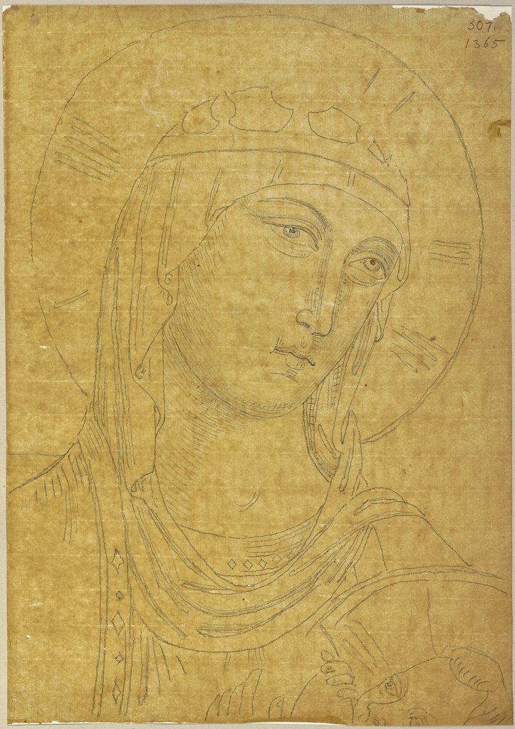 Nach einem Fresko in Sant'Agostino in San Gimignano, von Ramboux unter einer Kalktünche entdeckt, Johann Anton Ramboux, nach Lippo Memmi