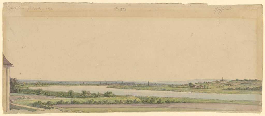 Blick von Rüsselsheim über den Main auf Mainz und Hochheim, Carl Morgenstern