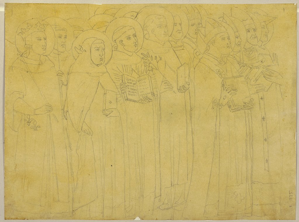 Eine Gruppe Heiliger, nach rechts blickend, Johann Anton Ramboux