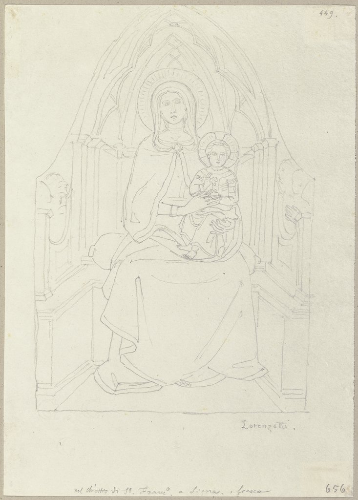 Nach einem Fresko im Kreuzgang von San Francesco in Siena, Johann Anton Ramboux, after Ambrogio Lorenzetti
