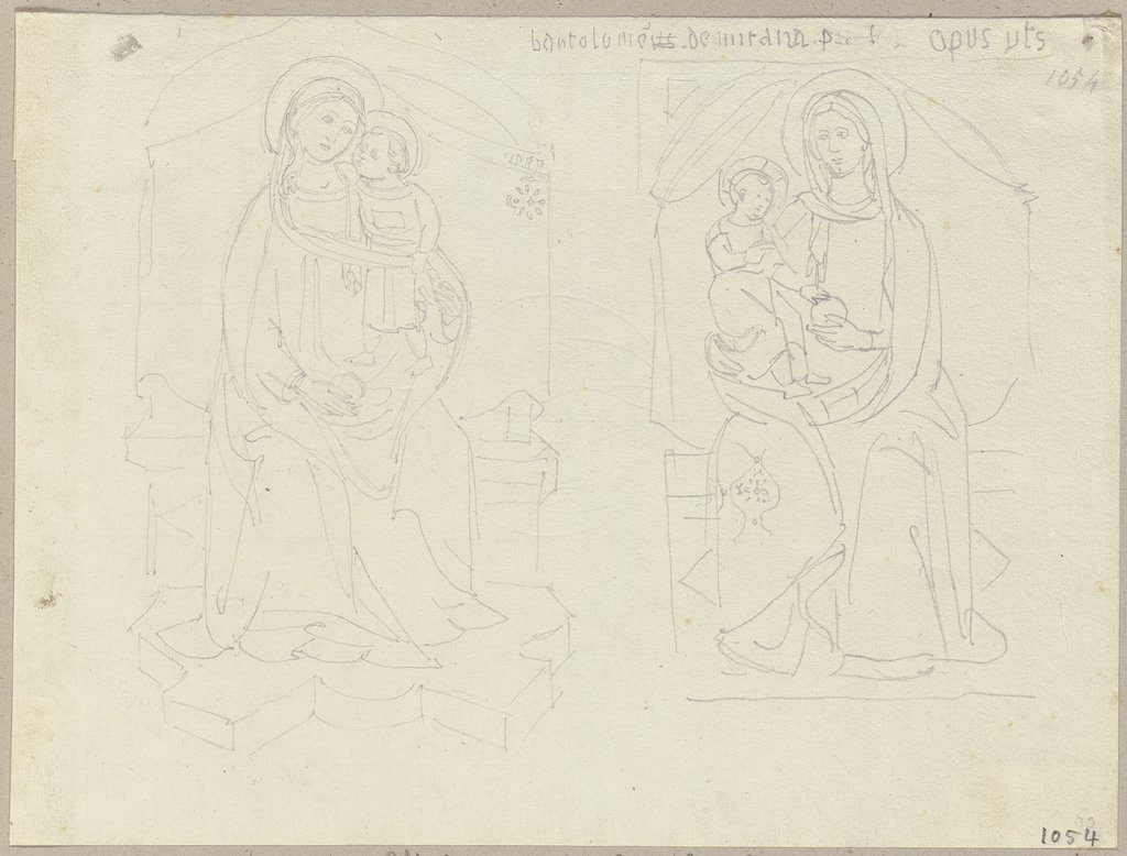 Madonnendarstellungen aus dem 15. Jahrhundert, Johann Anton Ramboux, after Italian, 15th century;   ?