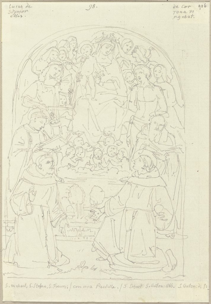 Eine Tafel aus einer Franziskanerkirche unweit Cereseto, Johann Anton Ramboux, after Luca Signorelli