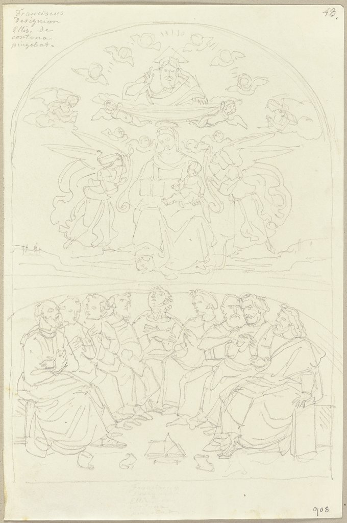 Nach einer Tafel in einer Franziskanerkirche in Gubbio, Johann Anton Ramboux, after Francesco Signorelli