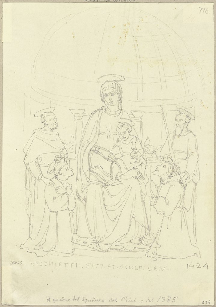 Maria mit Kind und Heiligen (Sacra Conversazione), nach Vecchietta, Johann Anton Ramboux, after Vecchietta