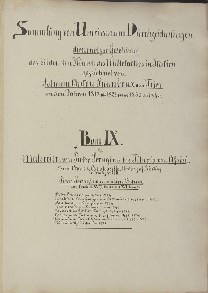 Klebebände, Band 9, Johann Anton Ramboux