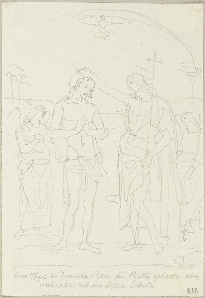 Taufe Jesu Christi im Dom zu Citta alla Pieve, Johann Anton Ramboux, nach Pietro Perugino, nach Pietro Perugino;  Schule