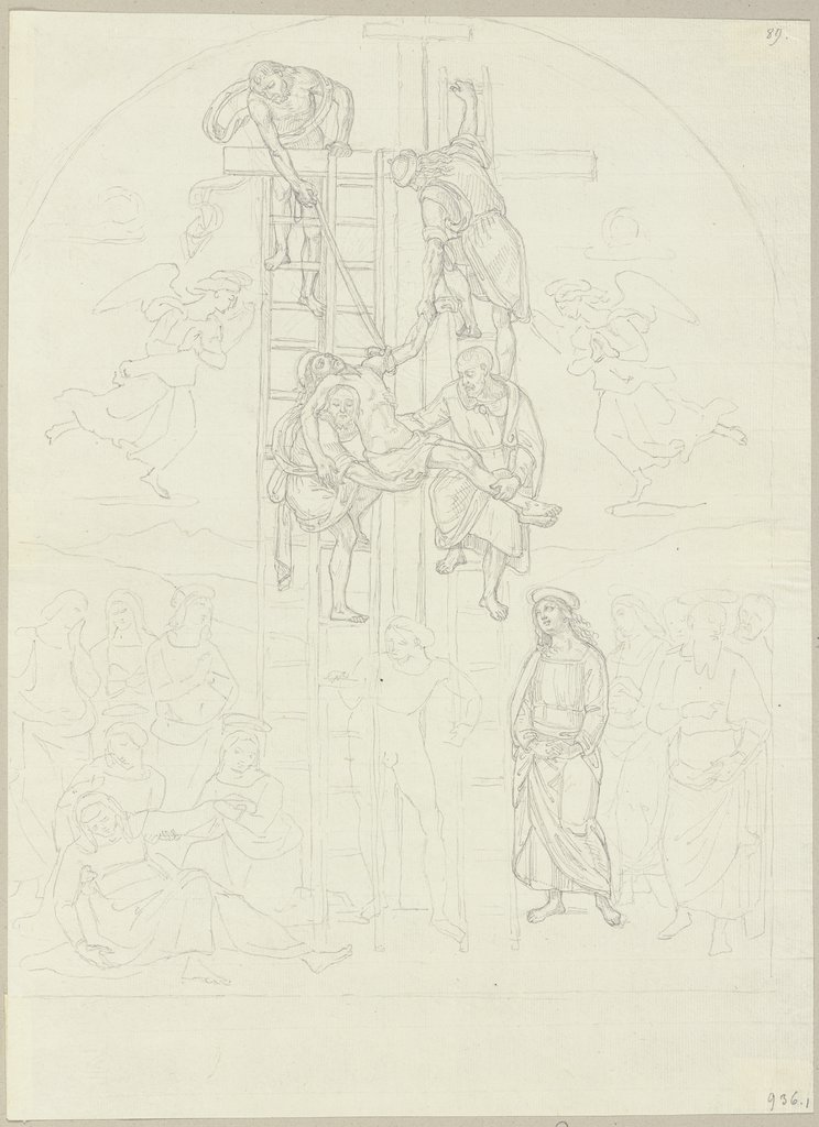 Existiert bloß als Fragment bei den Serviten bei Citta della Pieve, Johann Anton Ramboux, nach Pietro Perugino