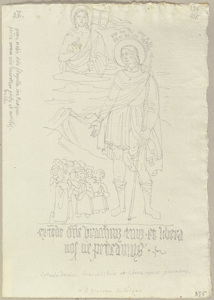 Nach einer Pestfahne (?) in San Giacomo in Foligno, Johann Anton Ramboux, after Niccolò di Liberatore