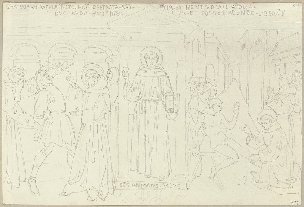 Aus dem Leben des Antonius von Padua in San Francesco zu Montefalco, Johann Anton Ramboux, after Niccolò di Liberatore;  school