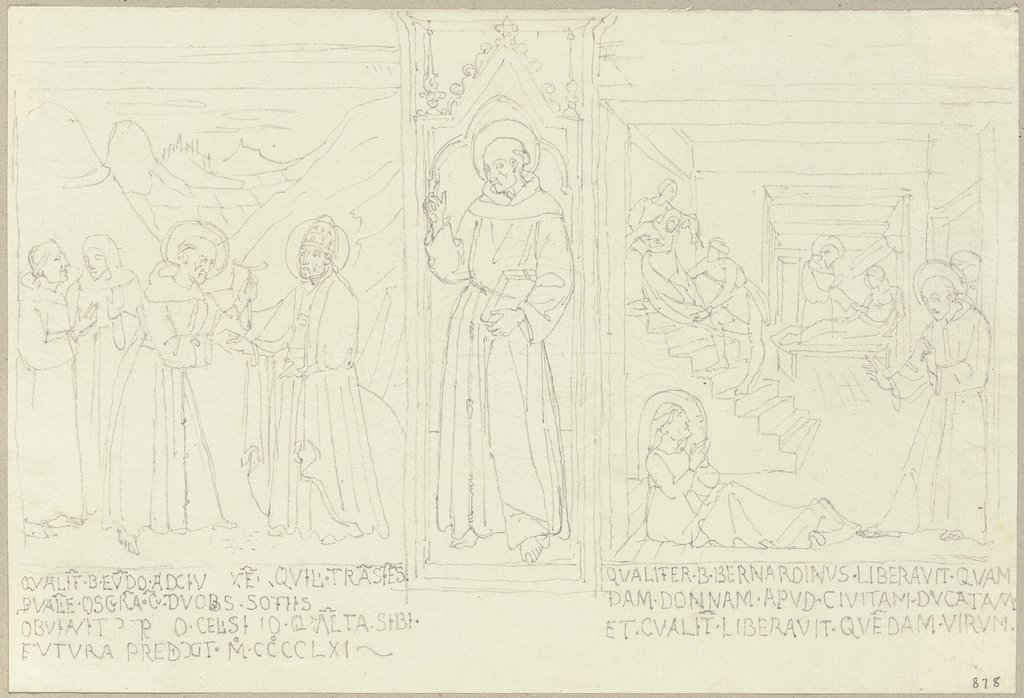 Aus dem Leben des Antonius von Padua in San Francesco zu Montefalco, Johann Anton Ramboux, nach Niccolò di Liberatore;  Schule