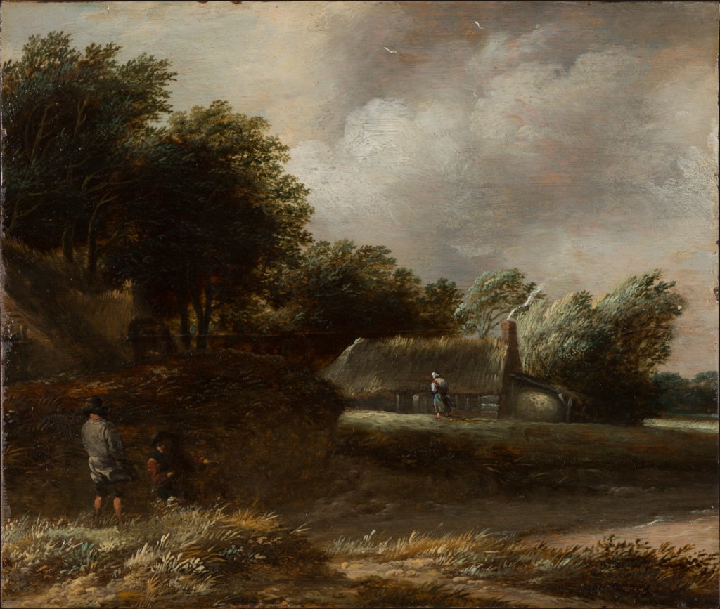 Peasant Huts Along a Stream, Balthasar van der Veen