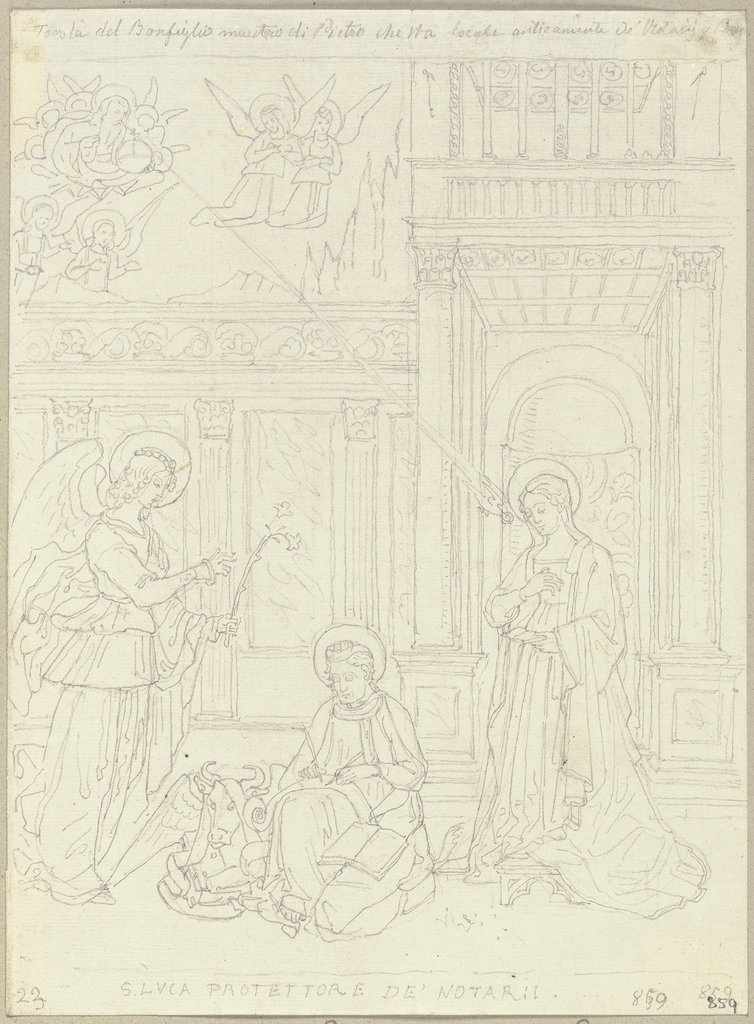 In der Nortarialstube zu Perugia, Johann Anton Ramboux, after Benedetto Bonfigli