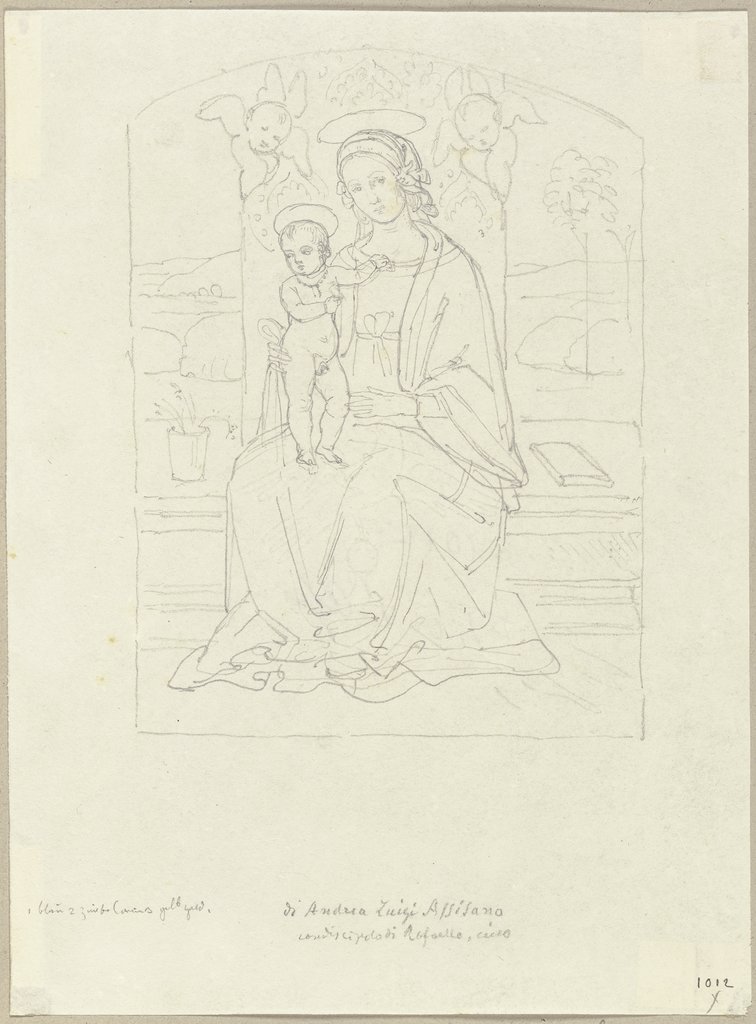 Eine Maesta a fonte moyano in Assisi (?), Johann Anton Ramboux, after Andrea di Luigi Ingegno, after Tiberio di Tito