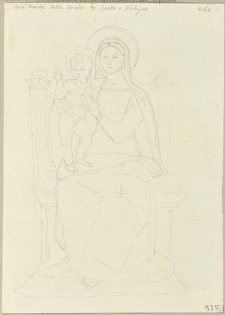 Thronende Madonna mit dem Kind auf einer Straße von Spello nach Foligno, Johann Anton Ramboux