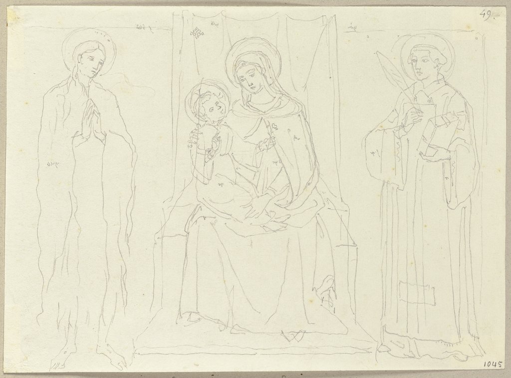 Thronende Madonna mit Kind, Maria Magalena und einem Heiligen alla Compagnia dei Cimatori della Lana in Gubbio, Johann Anton Ramboux