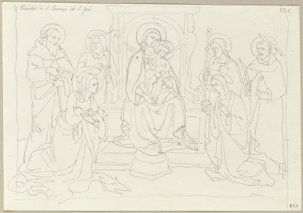 Thronende Madonna mit Kind, Petrus von Verona und anderen Heiligen in San Lorenzo zu San Giovanni Valdarno, Johann Anton Ramboux