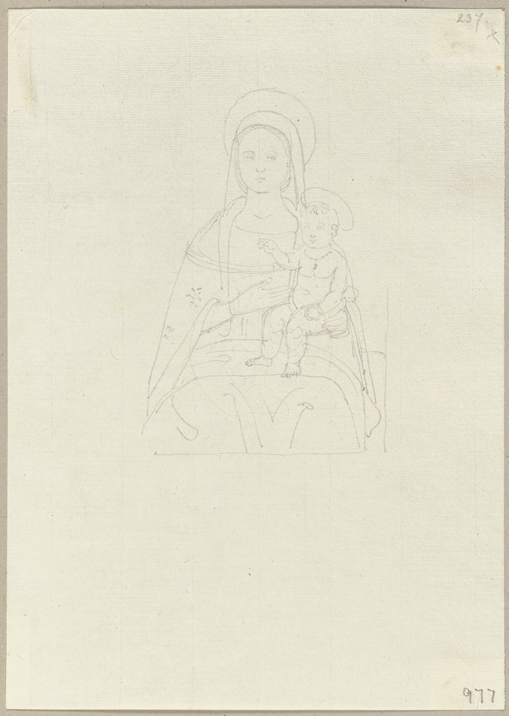 Madonna mit Kind, an einem Hause in der Umgebung von Trevi (?), Johann Anton Ramboux