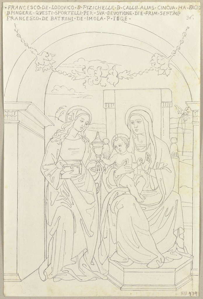 Thronende Madonna mit Kind und einer Heiligen in San Francesco in Cagli, Johann Anton Ramboux