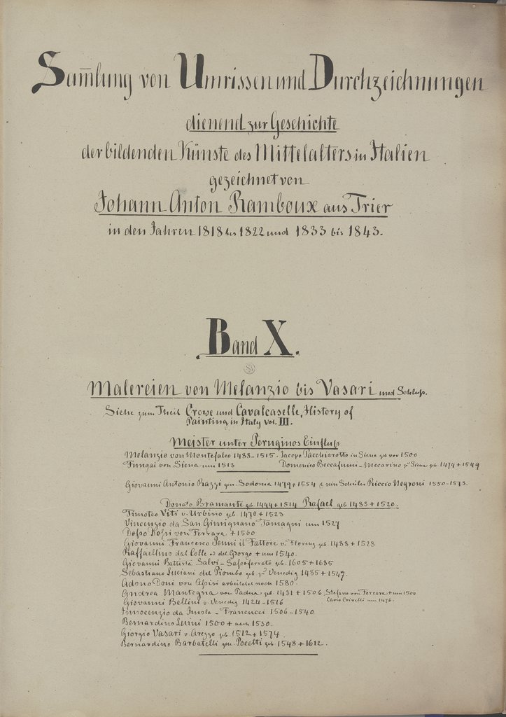 Sammlung von Umrissen und Durchzeichnungen, Band 10, Johann Anton Ramboux