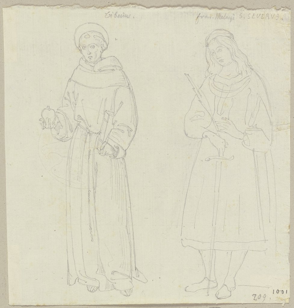 Links der heilige Antonius von Padua nach Tiberio di Diotallevi sowie rechts der heilige Severus von Ravenna nach Francesco Melanzio, Johann Anton Ramboux, nach Tiberio di Diotallevi, nach Francesco Melanzio