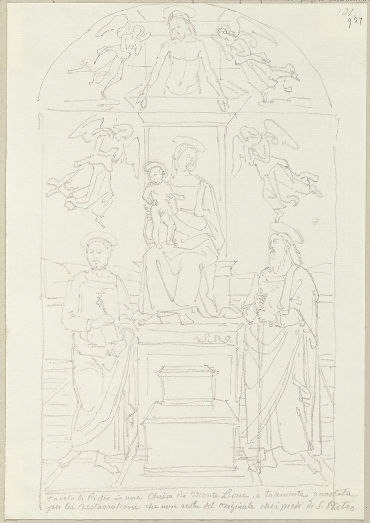 Nach einer Tafel in einer Kirche zu Monte Leone, Johann Anton Ramboux, nach Pietro Perugino