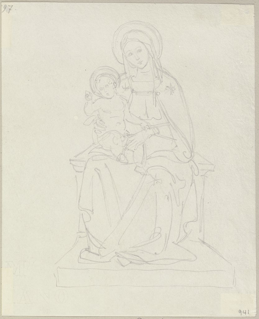 Mary with child, Johann Anton Ramboux, style of and after Pietro Perugino