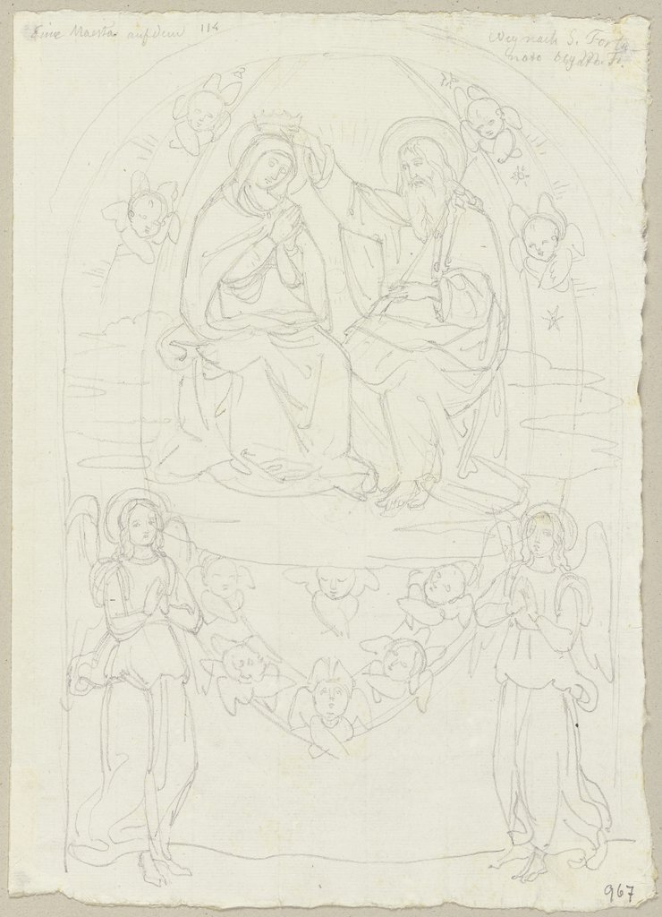 Eine Maestà bei San Fortunato bei Montefalco, Johann Anton Ramboux, after Pietro Perugino;  school