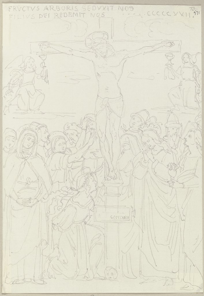 The Crucifixion of Christ, Johann Anton Ramboux, after Pietro Perugino;  school