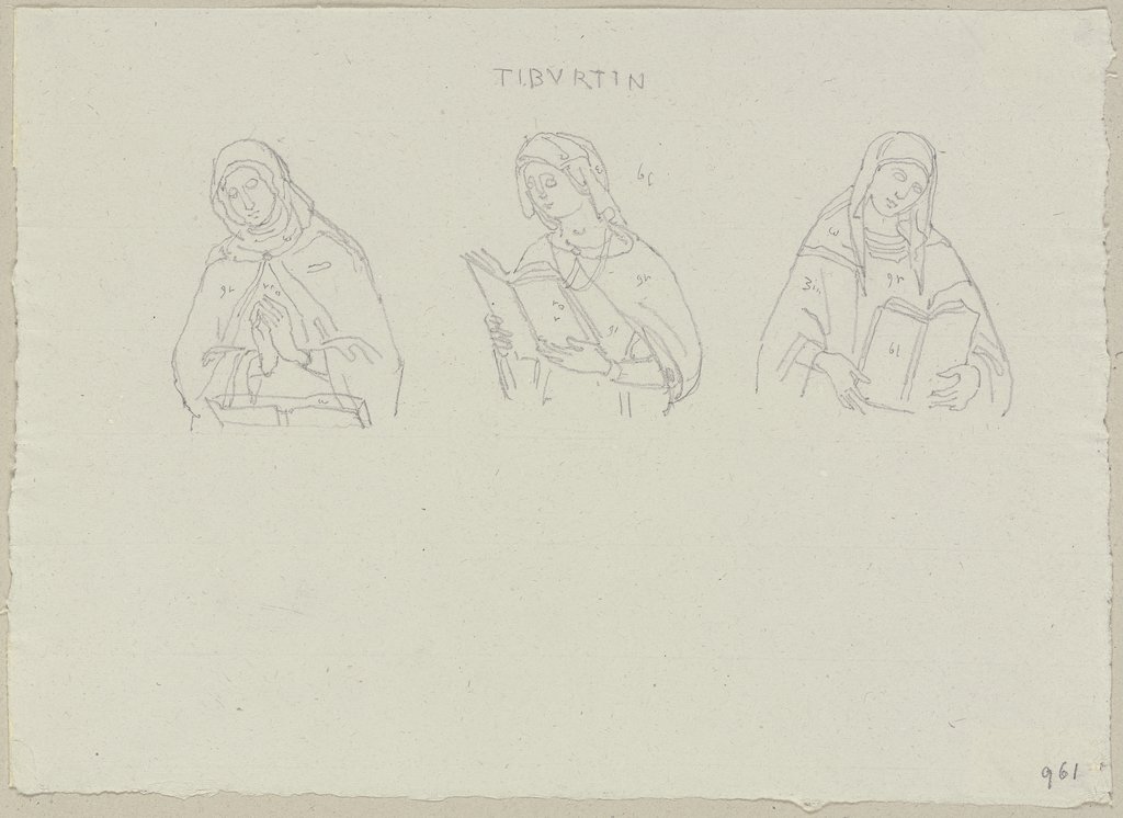 Samische Sibylle aus dem Chor von Sant'Oliva in Cori, Johann Anton Ramboux, nach Pintoricchio;  Schule