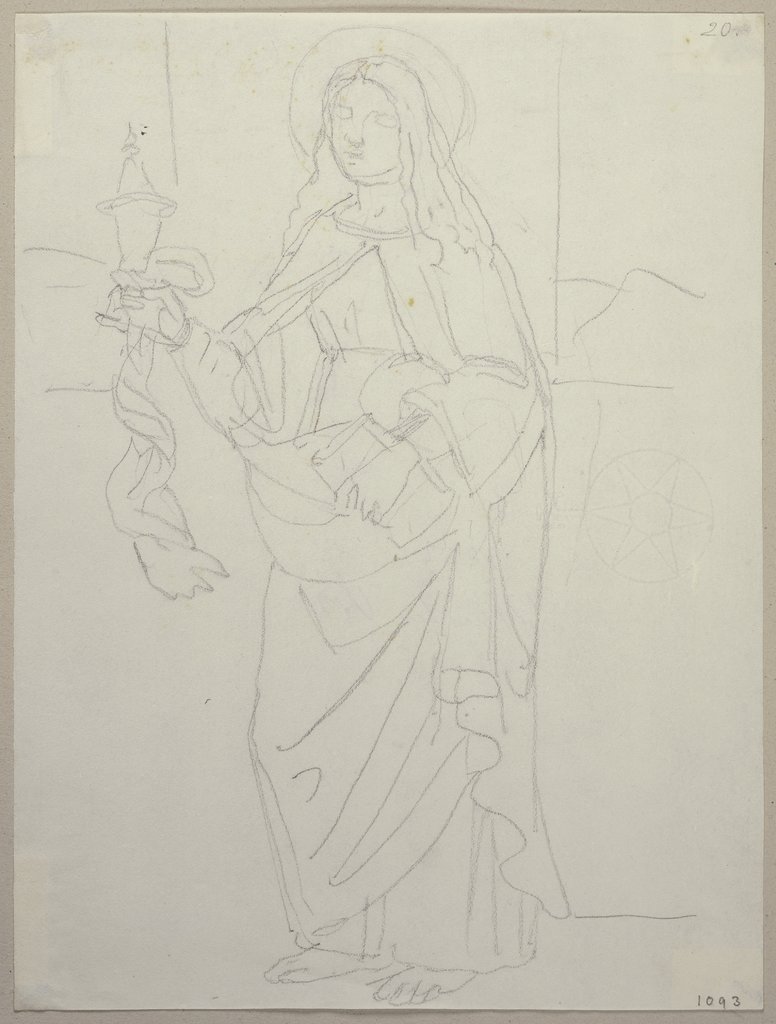 Maria Magdalena, nach einem Gemälde von Timoteo Viti bei den Frati Zoccolanti (Convento di San Francesco?) bei Urbino, Johann Anton Ramboux, nach Timoteo Viti