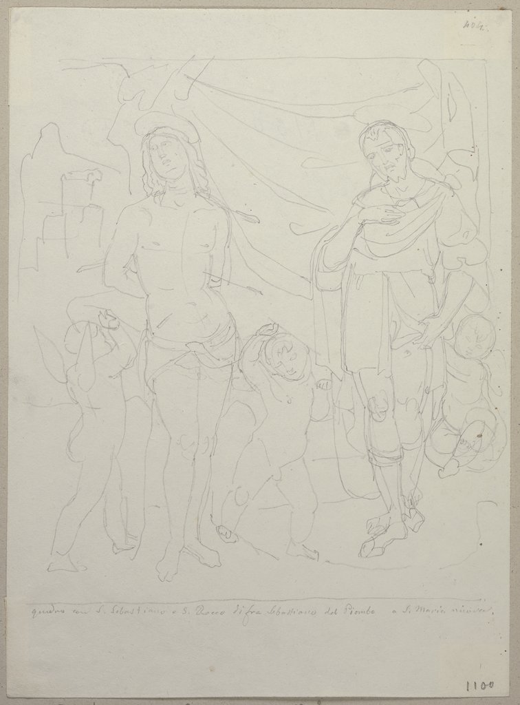 Die Heiligen Sebastian und Rochus, nach einem Gemälde von Sebastiano del Piombo in der Sakristei von Santa Maria Nuova (?), Johann Anton Ramboux, nach Sebastiano Del Piombo