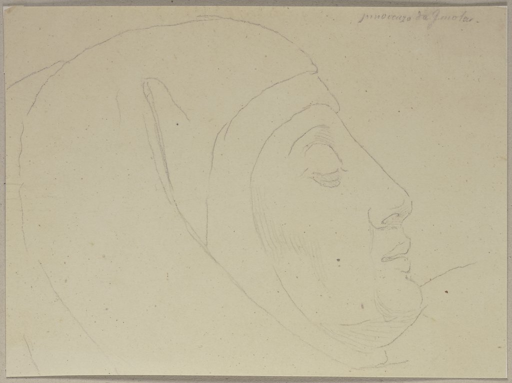 Kopf eines (toten?) Mannes im Profil, Johann Anton Ramboux, after Innocenzo da Imola