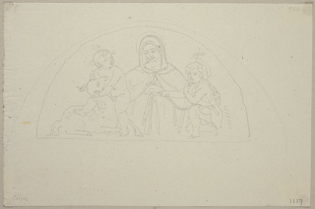 Maria mit dem Jesuskind und dem Johannesknaben, Johann Anton Ramboux, after Bernardino Luini