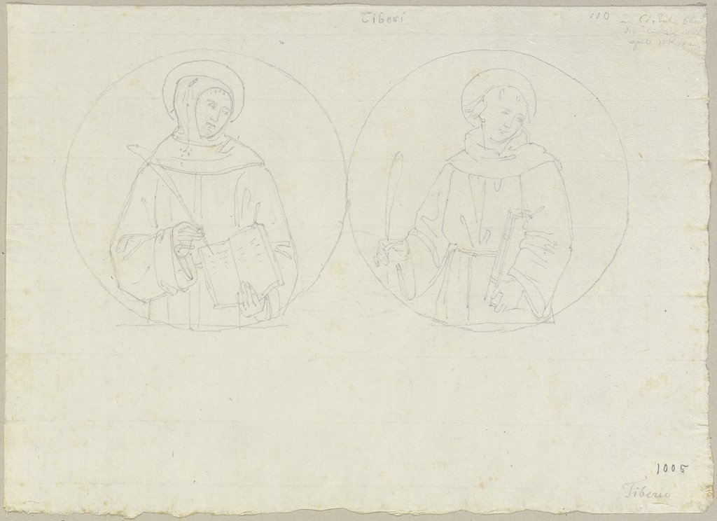 In einem Klosterhof vor San Fortunato bei Montefalco, Johann Anton Ramboux, after Tiberio di Diotallevi