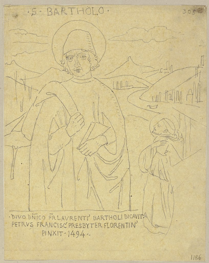 Two male saints, Johann Anton Ramboux, after Piero della Francesca