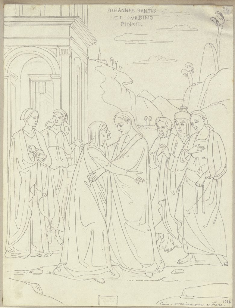 Mariä Heimsuchung, nach einem Gemälde von Giovanni Santi in Santa Maria Nuova in Fano, Johann Anton Ramboux, after Giovanni Santi