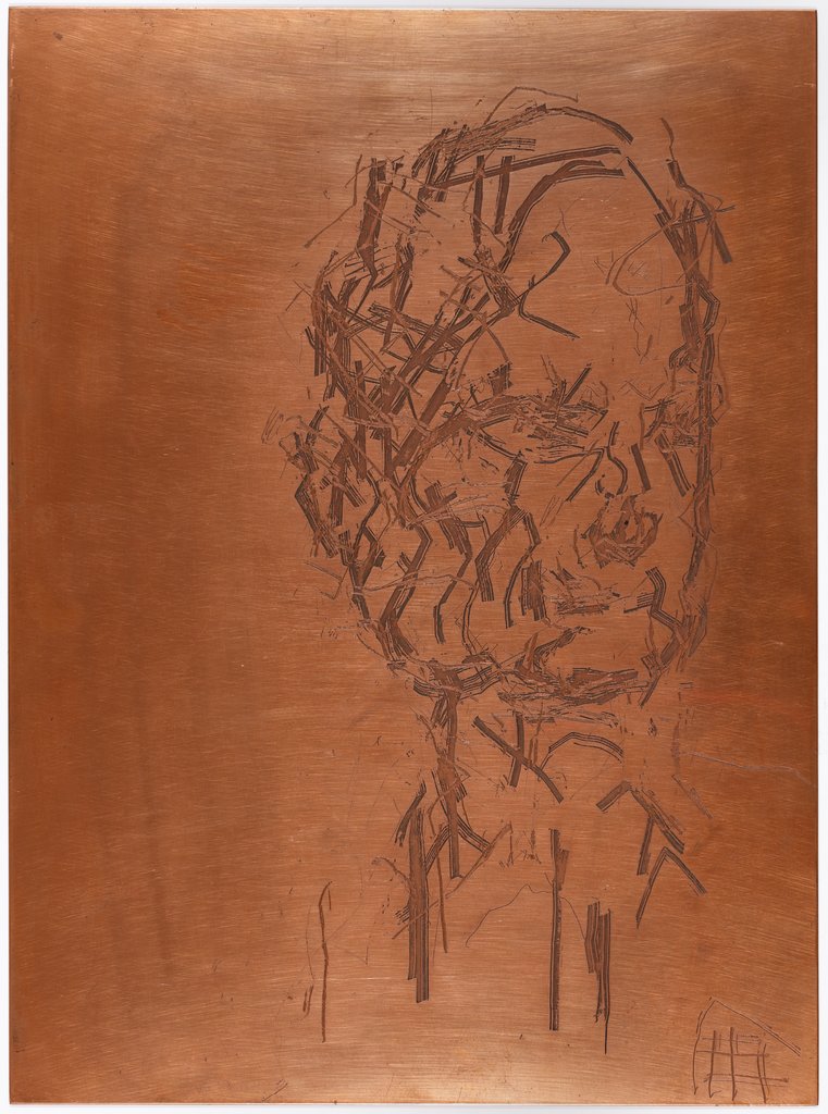 Copper Plate for 'David Landau', Frank Auerbach