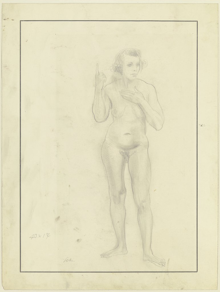Standing female nude, Richard Scheibe