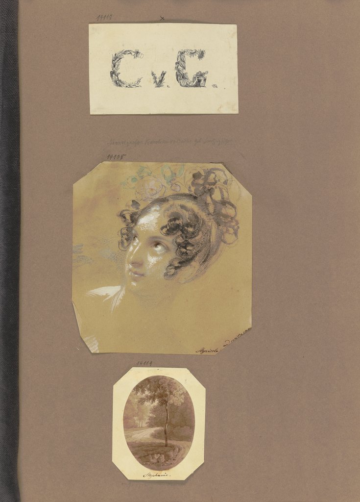 Klebealbum der Marie Auguste Emilie Freiin von Günderrode, Seite 74, 