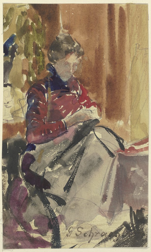 Bildnis der Frau des Künstlers, Gustav Schraegle