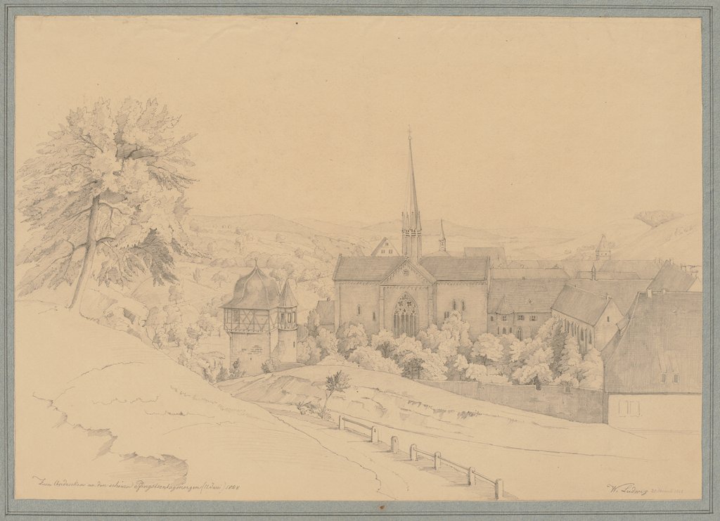 Blick auf Kloster Maulbronn, links der Faustturm, Friedrich Wilhelm Ludwig