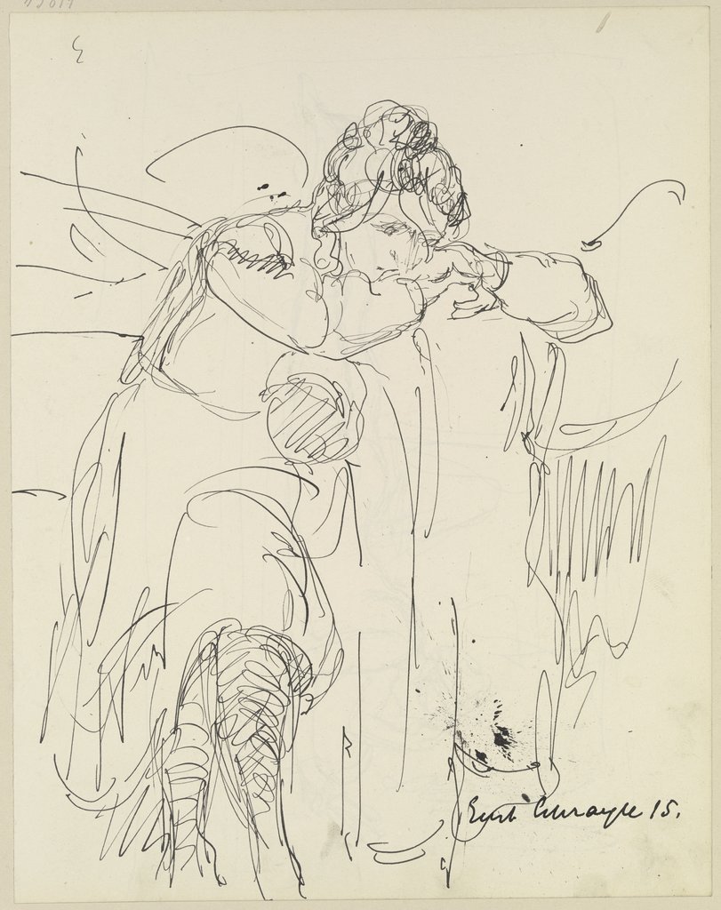 Brooding woman, Gustav Schraegle
