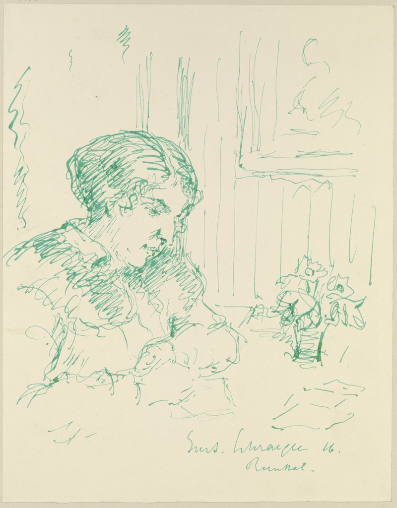 Writing lady, Gustav Schraegle