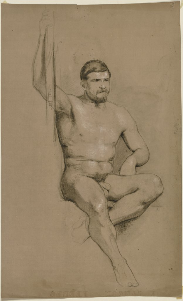 Sitting male nude, Victor Müller