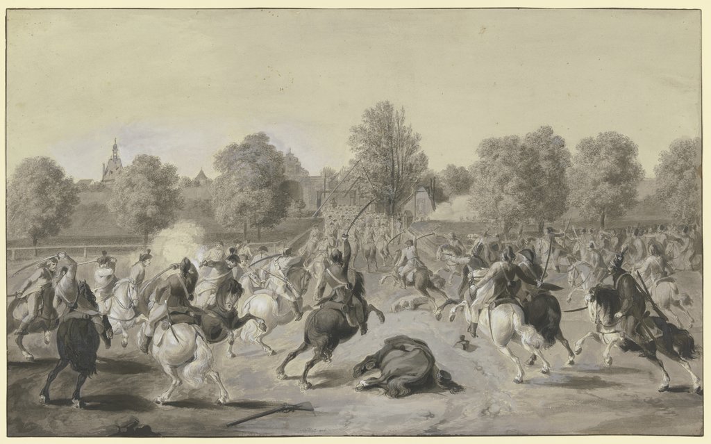 Attacke der französischen Cavallerie auf die Stadt Frankfurt am Main im April 1797, Anton Radl